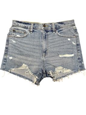 Abercrombie & Fitch Distressed Light Blue  High Rise Denim Shorts 28